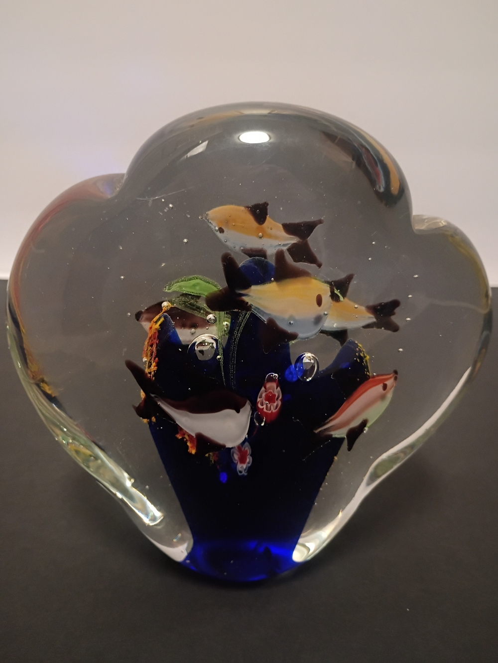 Murano Vintage Art  Glass Aquarium Paperweight Estate Large - Picture 3 of 5